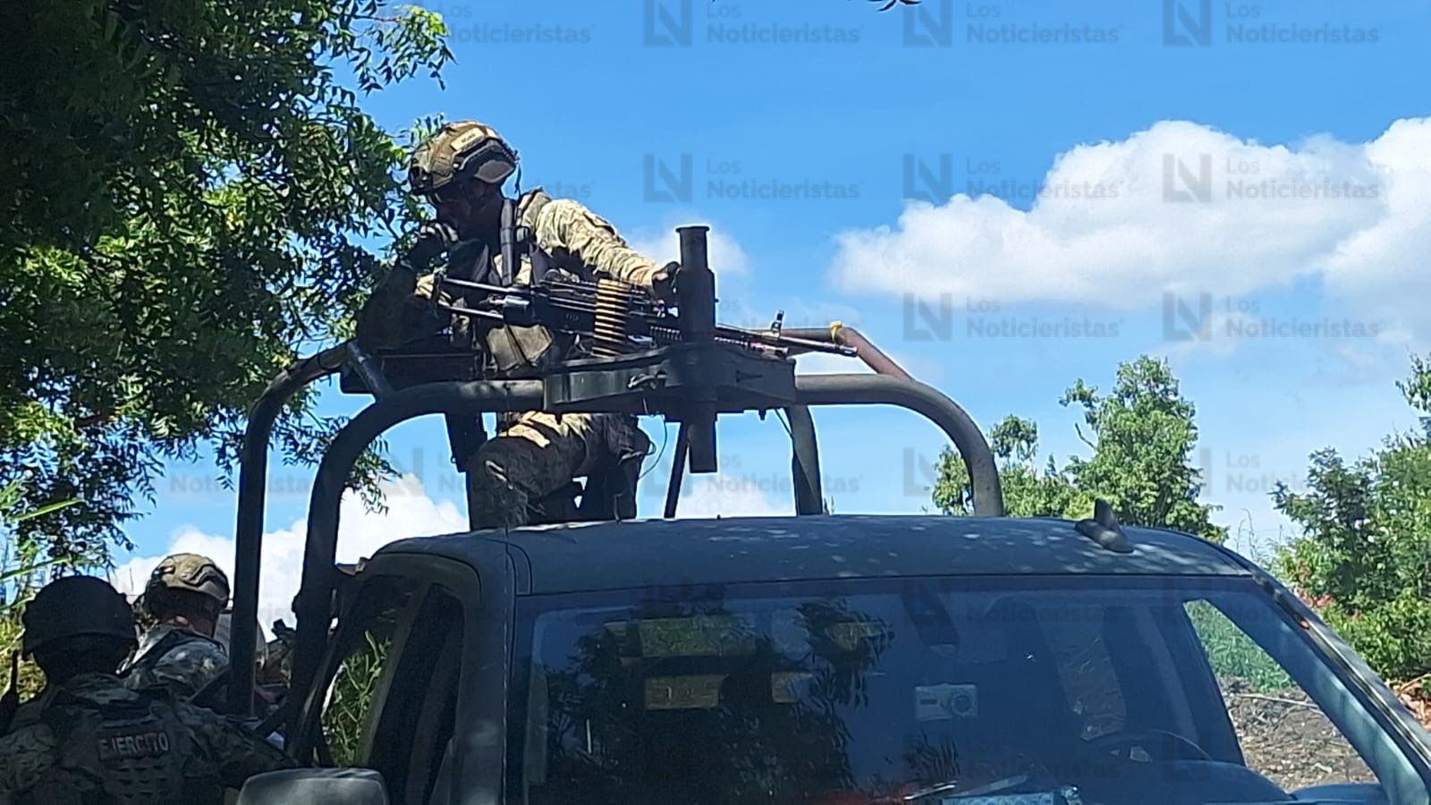 personal del ejercito resguardo la zona del crimen en lomas de imala