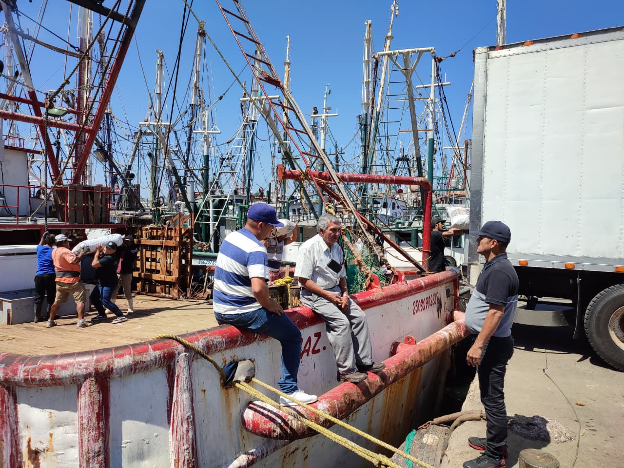 pescadores que soldan en el parque bonfil en mazatlan sin