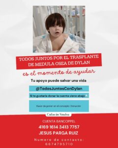 Piden apoyo para realizar trasplante de médula al niño Dylan en Culiacán