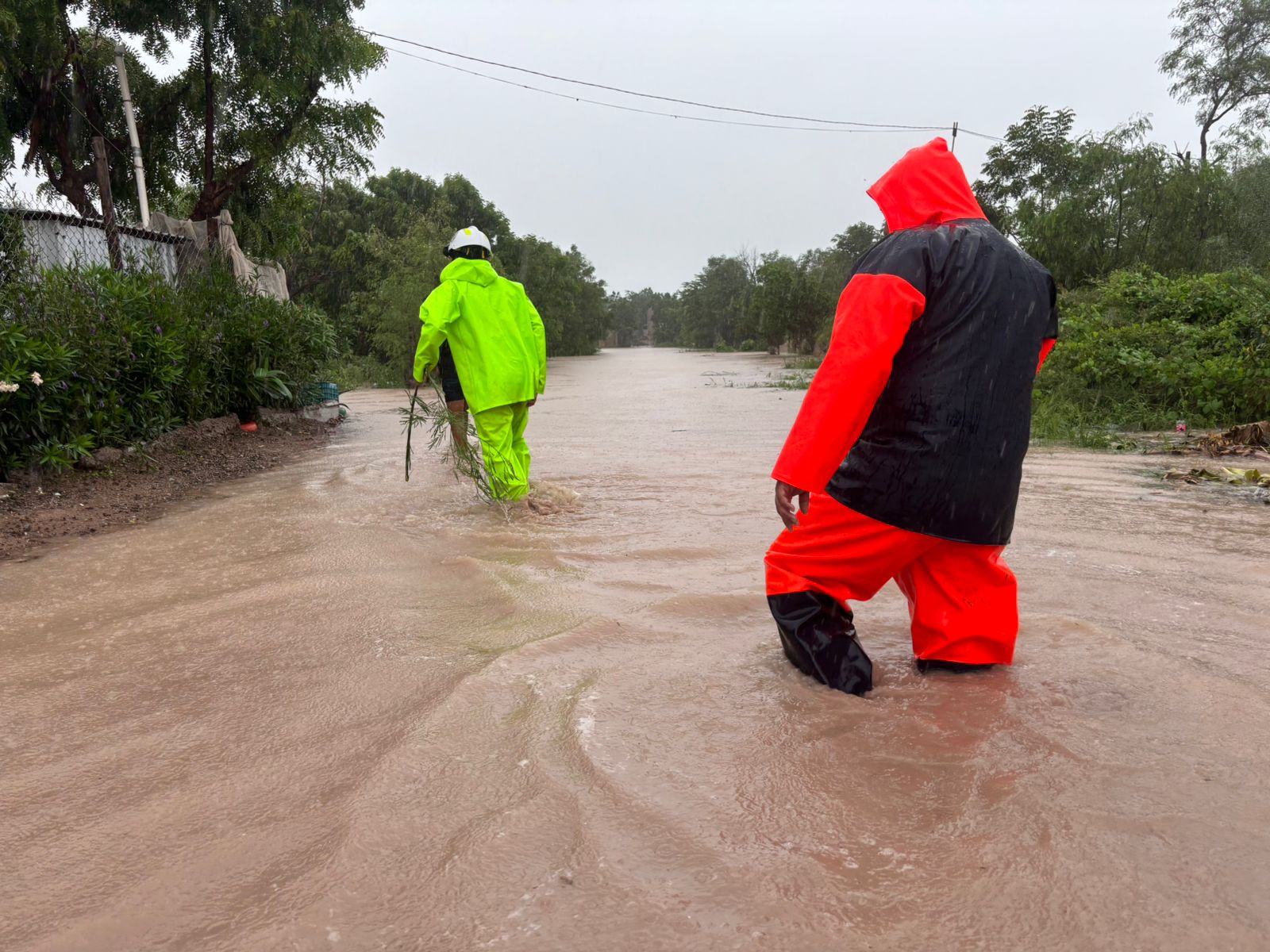 Evacuan a familias de Ruiz Cortines, Guasave, tras lluvias por tormenta "Lorena"