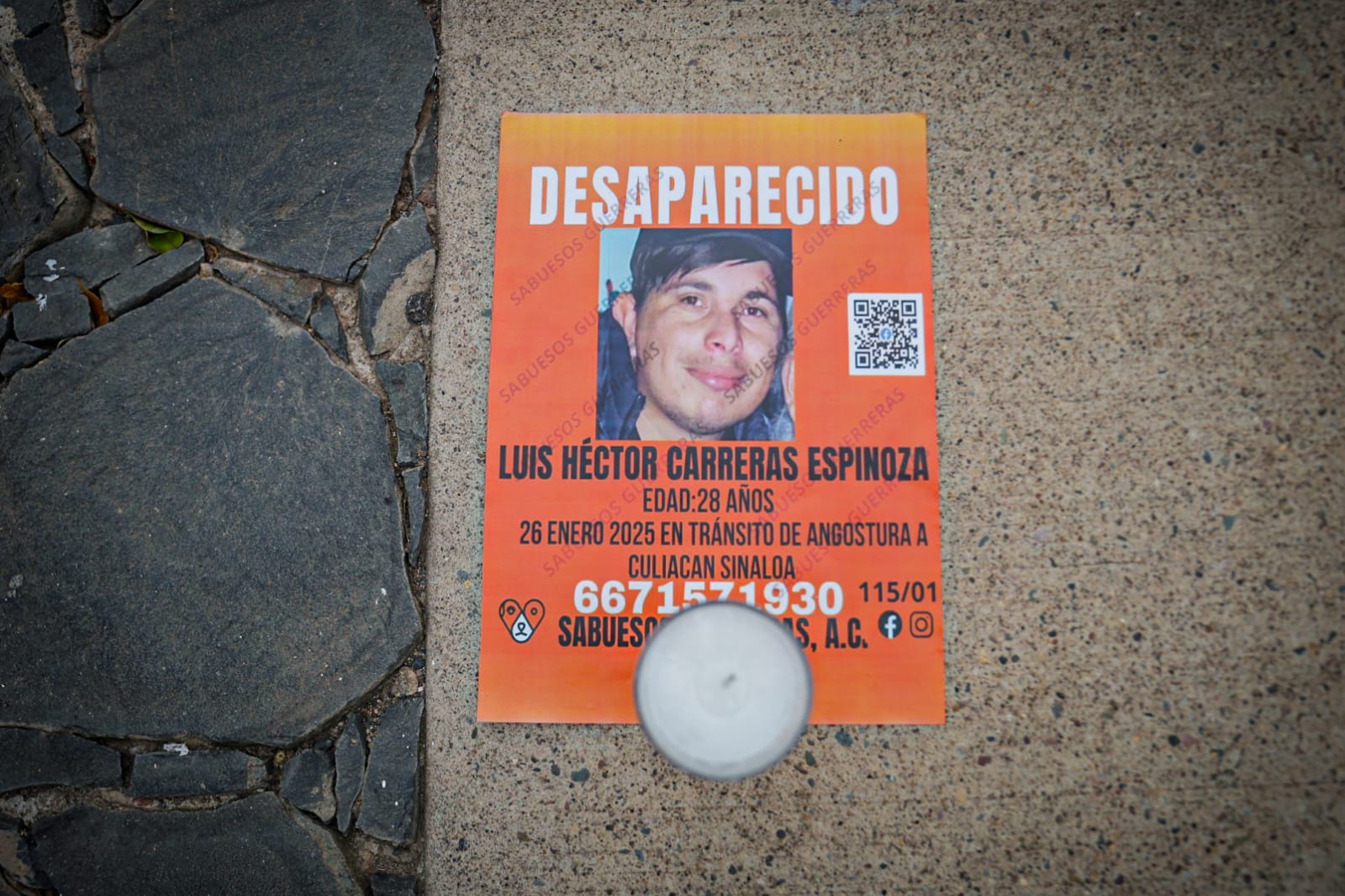 Sabuesos Guerreras coloca veladoras en Palacio de Gobierno para visibilizar a los desaparecidos en Sinaloa