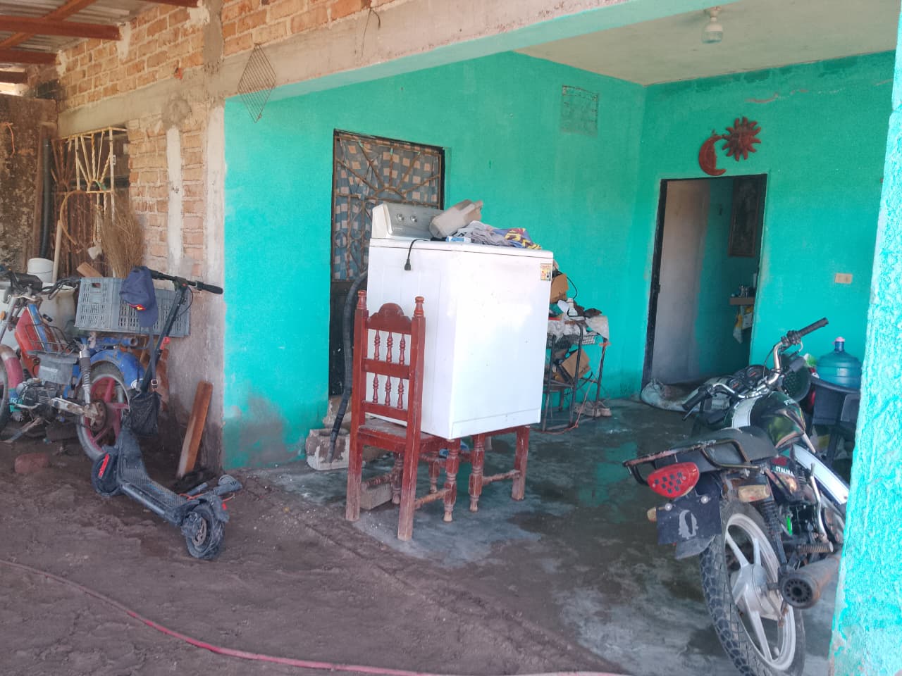 viviendas afectadas por desbordamiento de arroyo en la comunidad de San Marcial, Guasave, Sinaloa