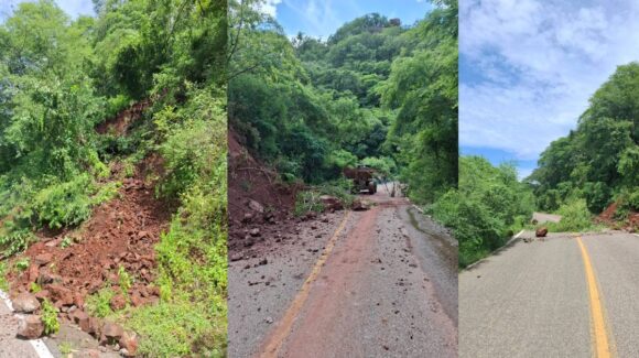 Se deslavan cerros en Badiraguato, Sinaloa, tras lluvias de este jueves 25 de septiembre