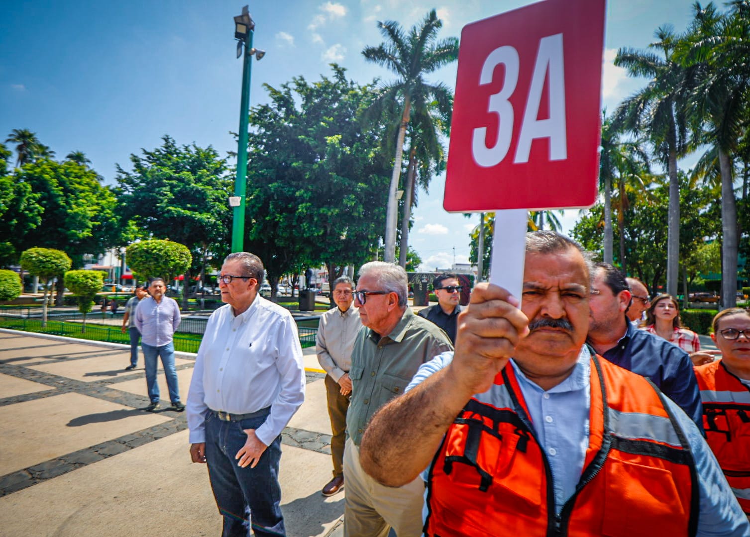Autoridades en simulacro en Palacio de Gobierno