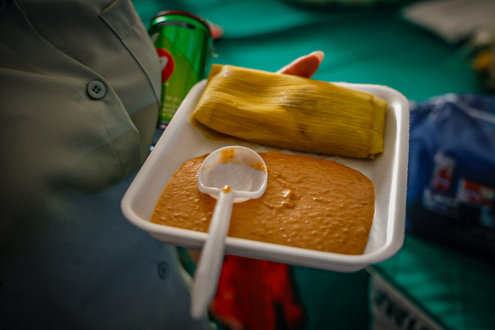 tamales con frijoles puercos