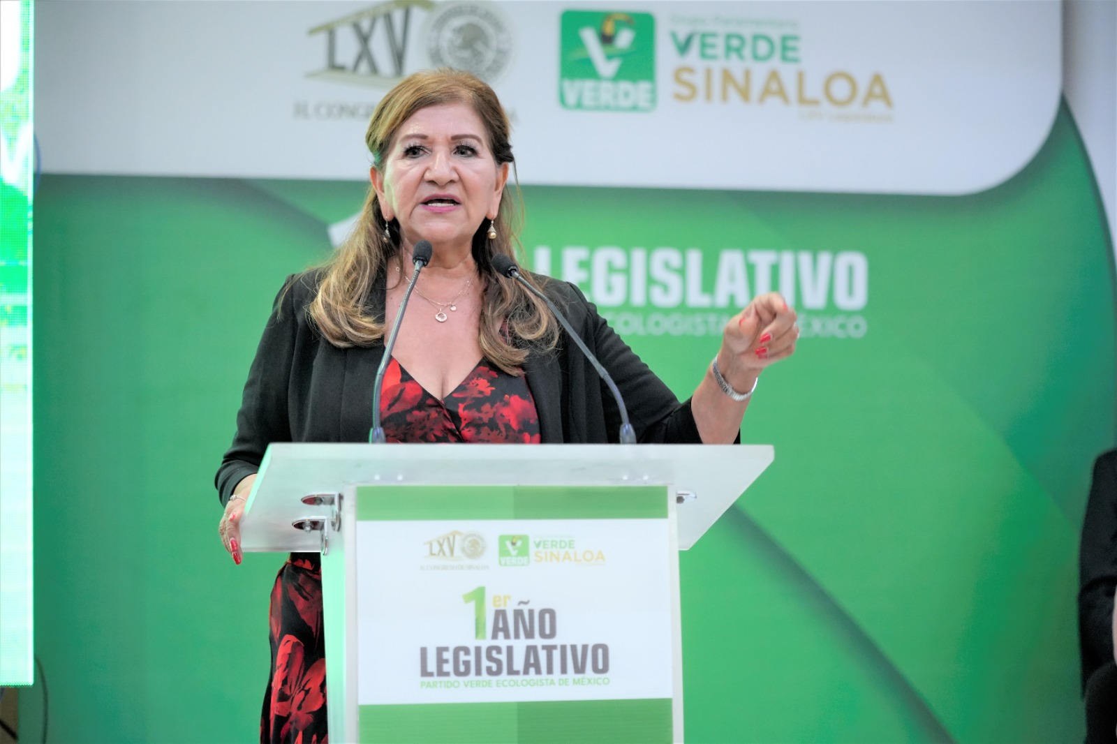 Tere Guerra en el Primer Informe del PVEM en Culiacán, Sin.