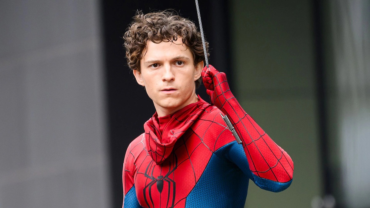 Tom Holland en el rodaje de Spider-Man