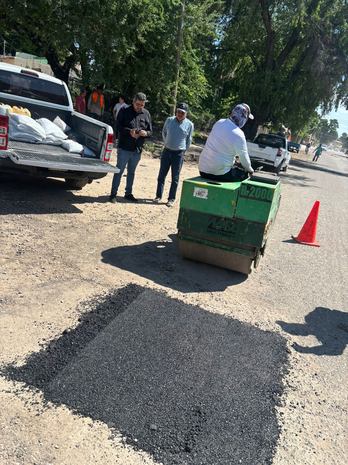 Trabajos de bacheo en Guasave, Sinaloa