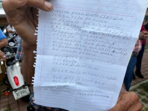 Carta escrita a mano para Claudia Sheinbaum