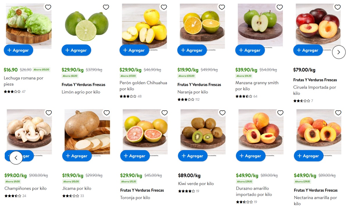 Ofertas en Frutas y Verduras en Walmart