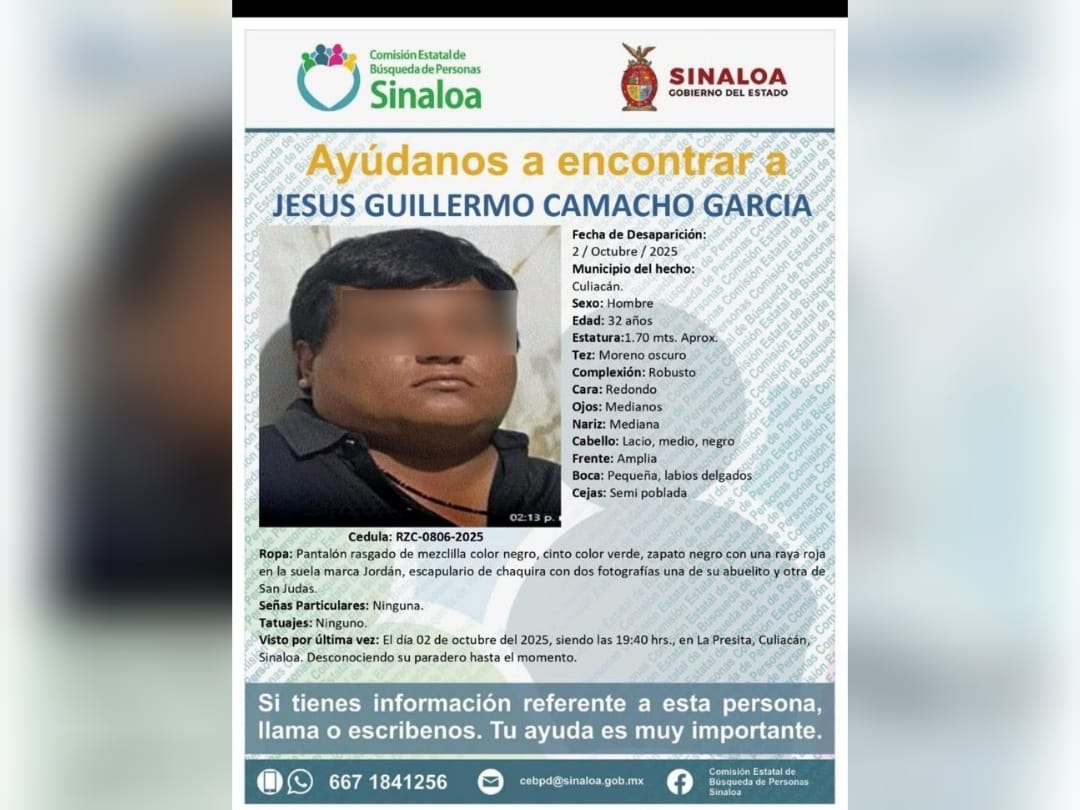 Ficha de Búsqueda de Jesús Guillermo Camacho