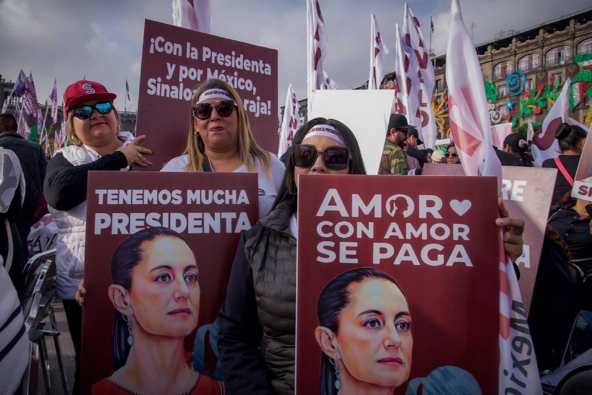 Miles de sinaloenses acompañan a Claudia Sheinbaum en el Zócalo