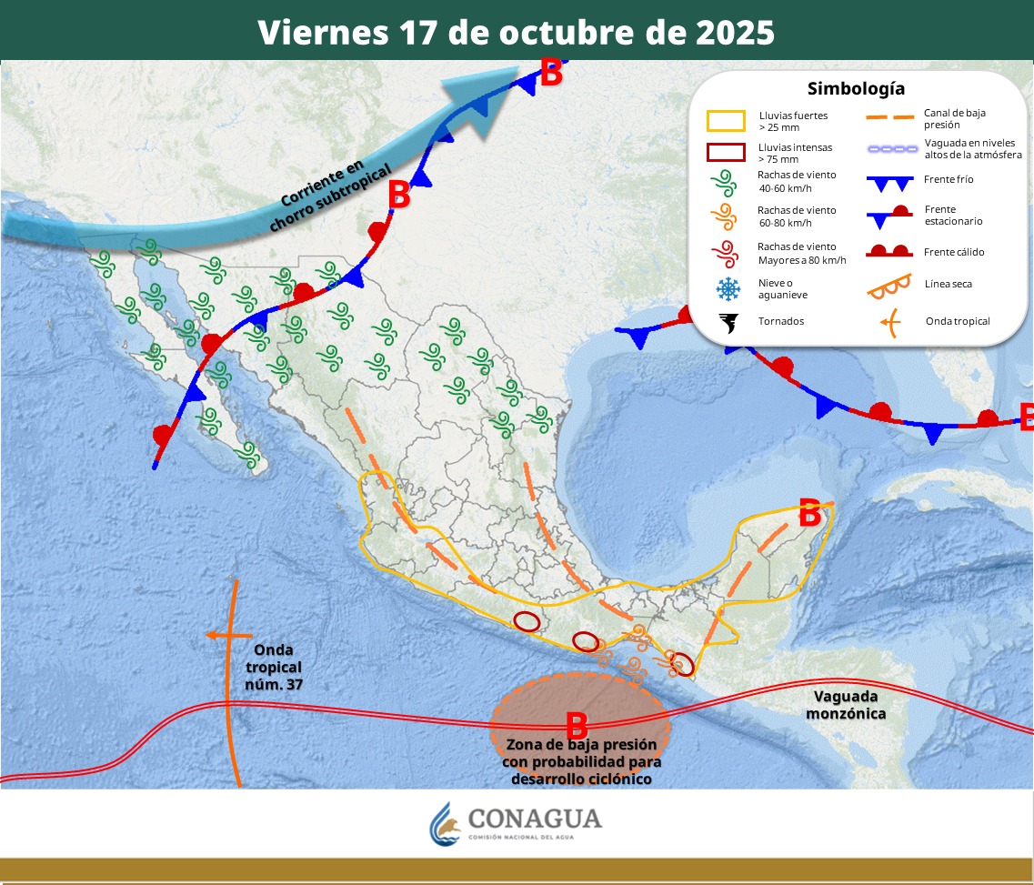 Pronóstico de lluvias en México