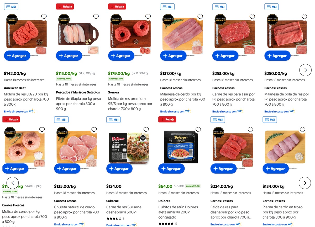 Ofertas de Walmart en carnes
