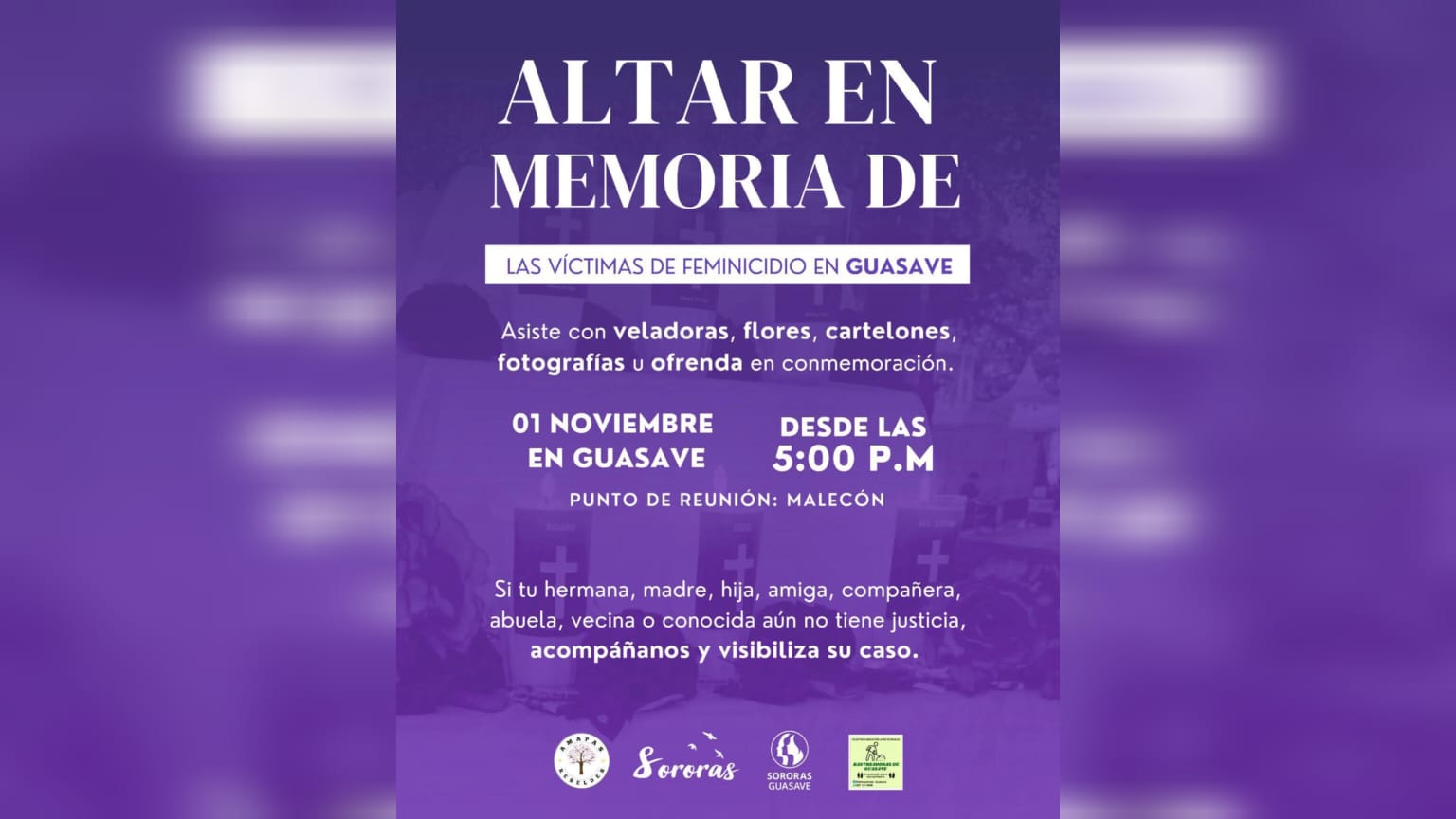 altar en memoria de victima de feminicidio