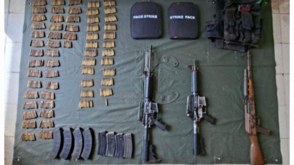 Operativo conjunto deja aseguramiento de armamento y chalecos balísticos en Concordia, Sinaloa