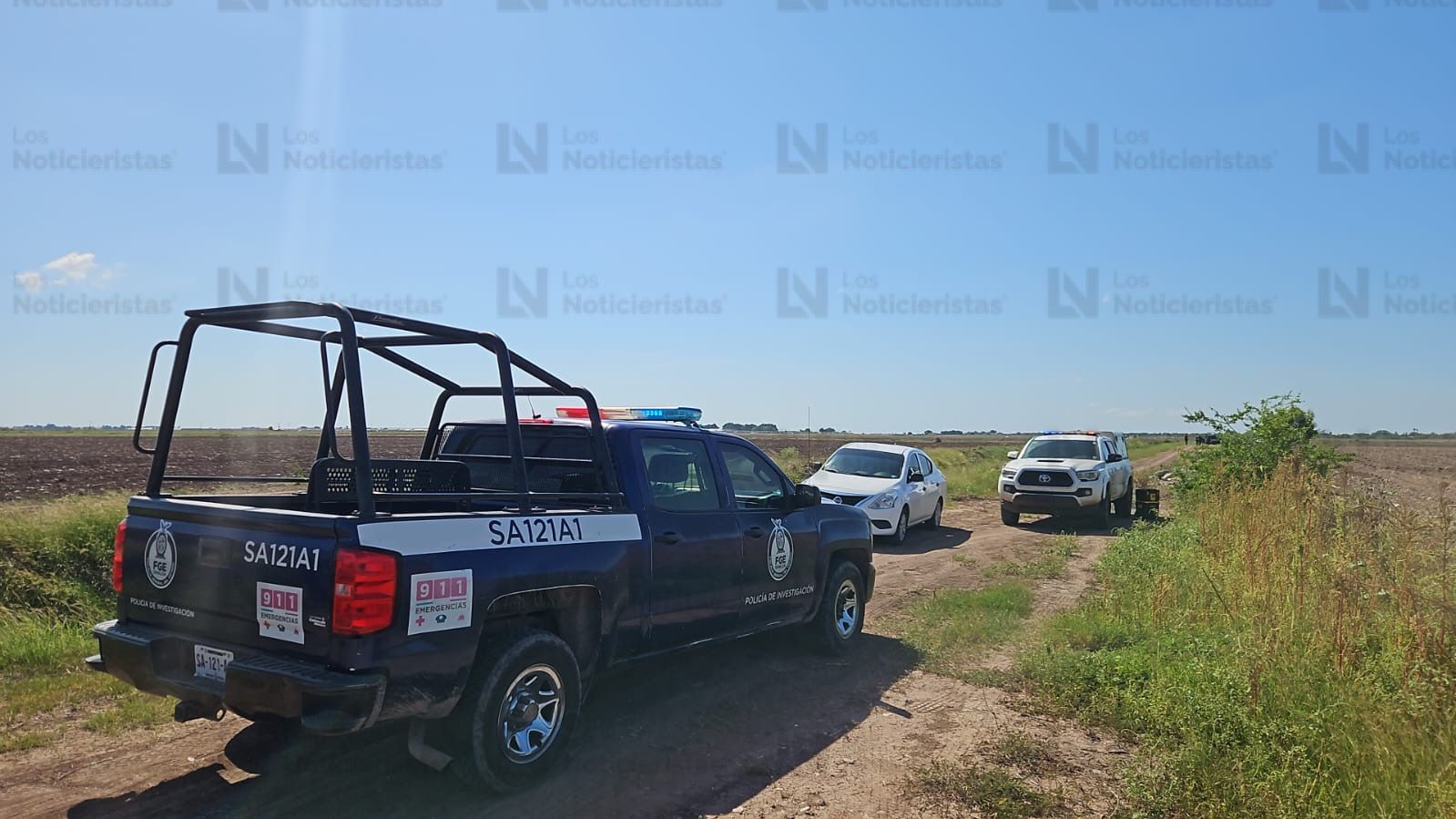 Lugar del hallazgo de un hombre asesinado en Villa Juárez, Navolato