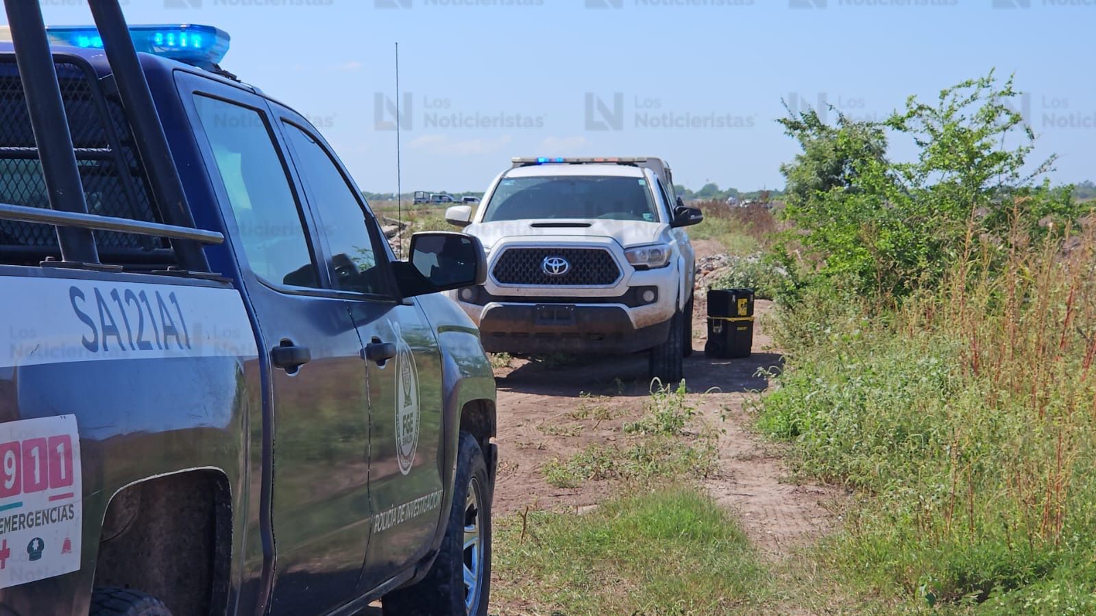Lugar del hallazgo de un hombre asesinado en Villa Juárez, Navolato