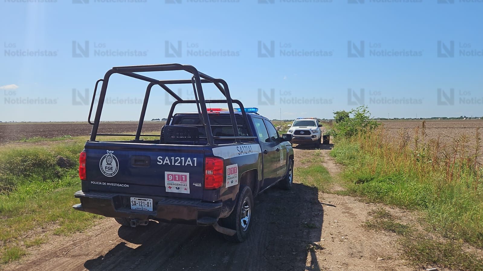 Lugar del hallazgo de un hombre asesinado en Villa Juárez, Navolato