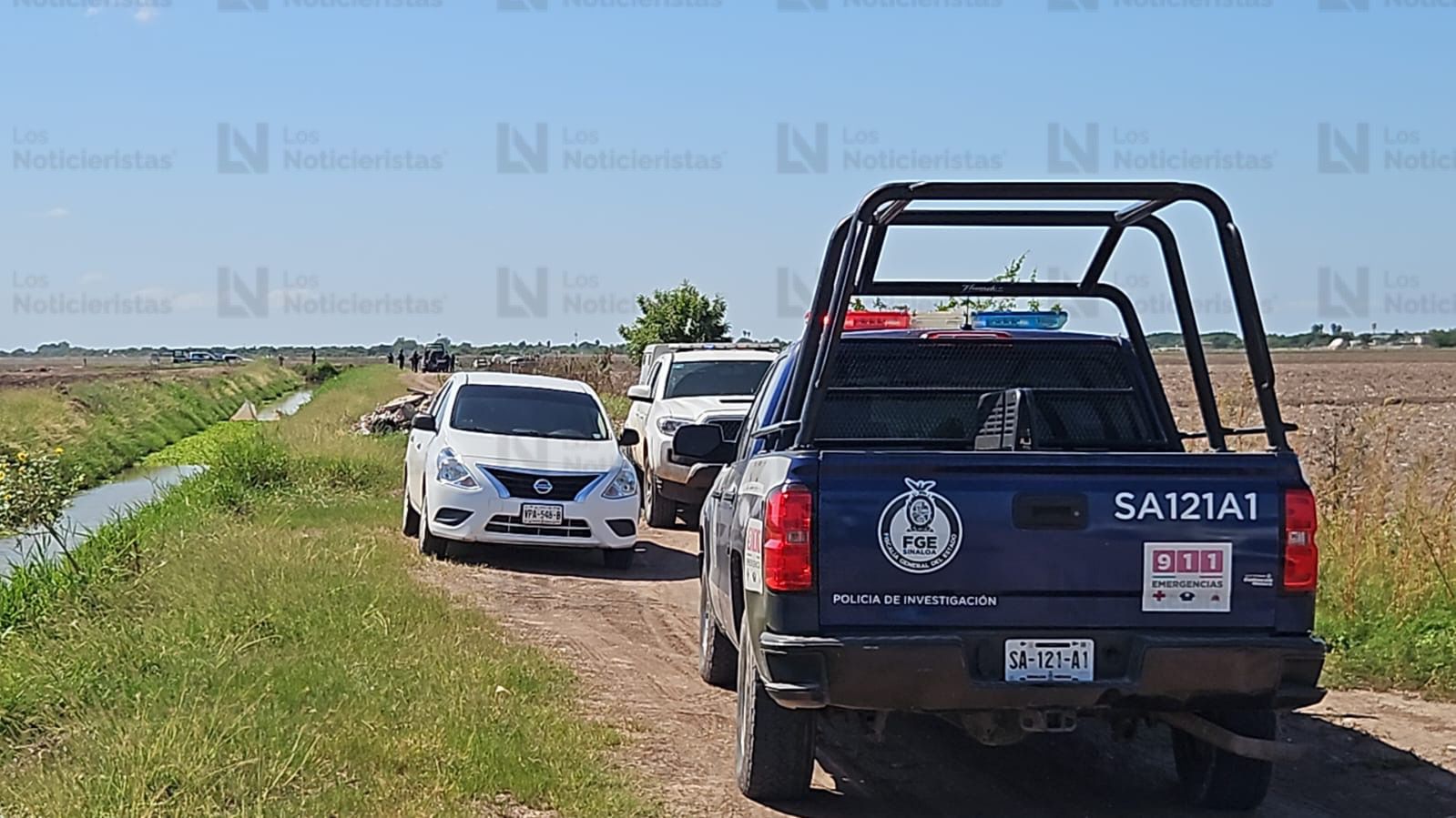 Lugar del hallazgo de un hombre asesinado en Villa Juárez, Navolato