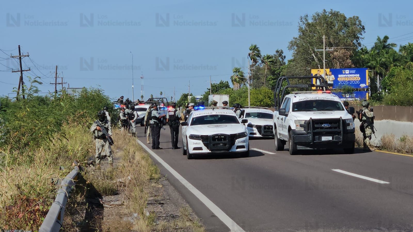 ataque contra elementos de la Guardia Nacional por parte de un grupo armado se registró durante carretera Culiacán El Dorado, a la altura de la Facultad de Agronomía