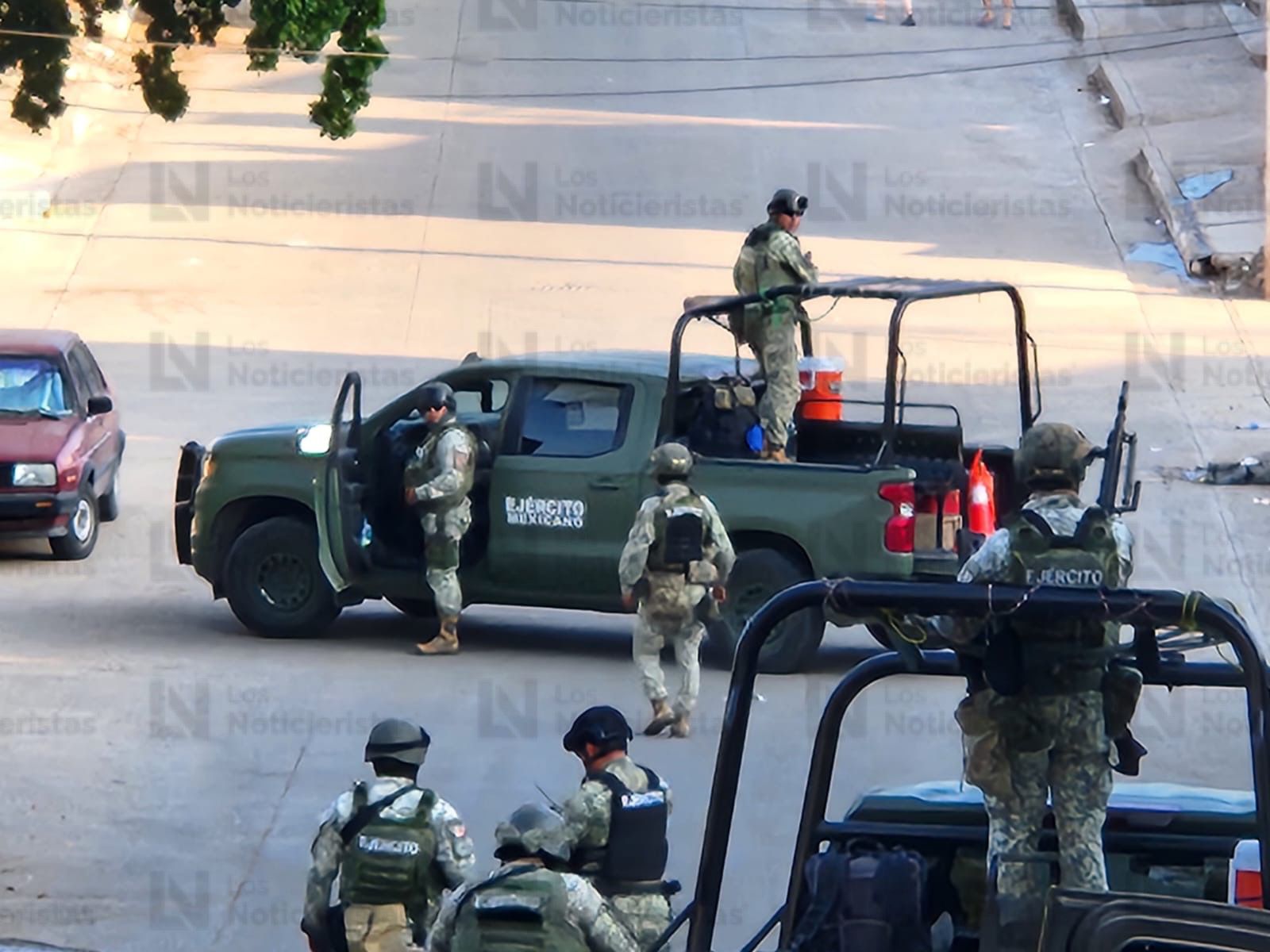 Ejército Mexicano resguarda la calle donde se registró un ataque armado