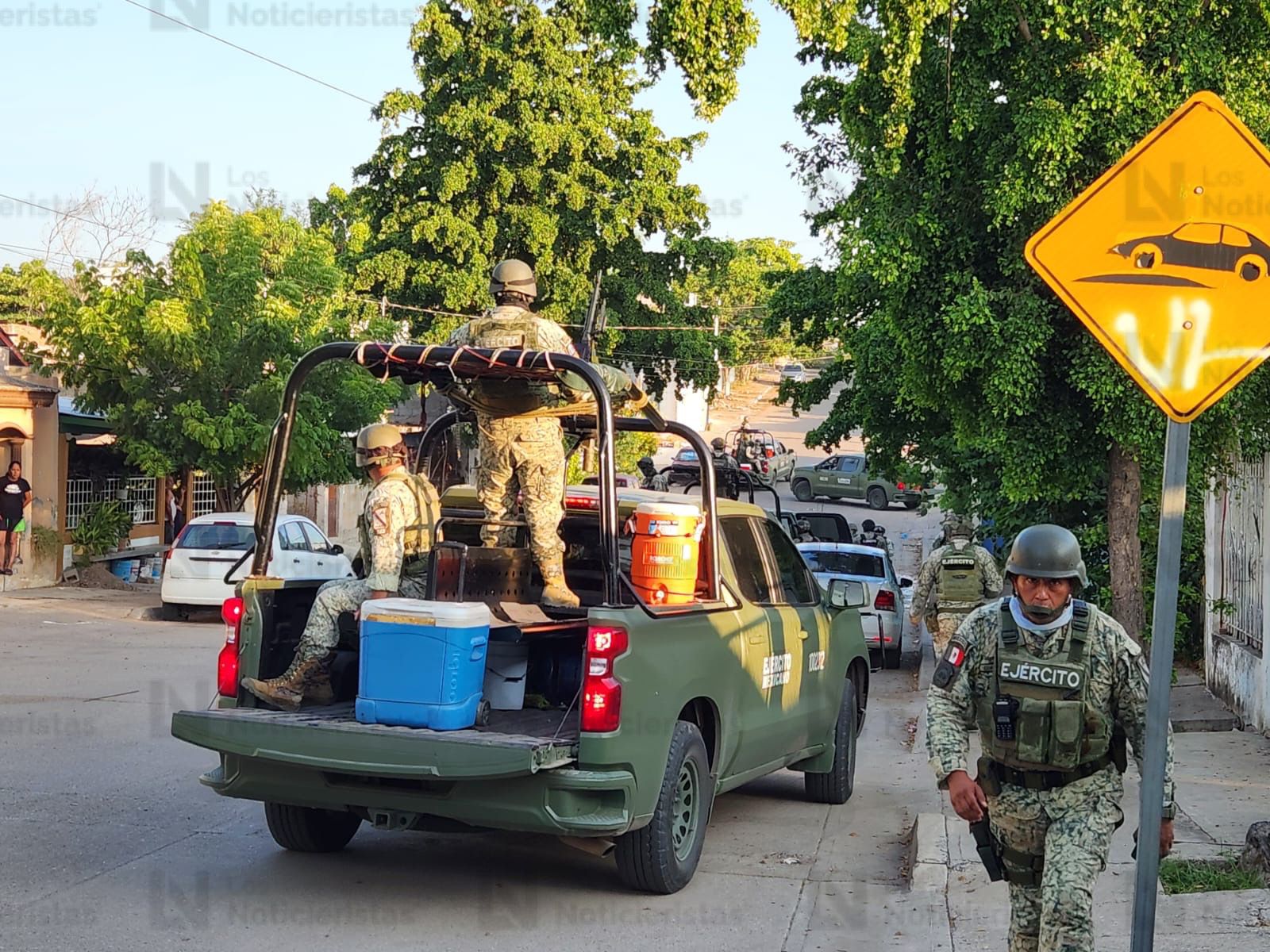Ejército Mexicano resguarda la calle donde se registró un ataque armado