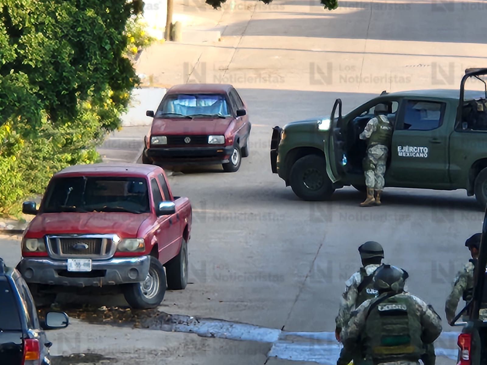 Ejército Mexicano resguarda la calle donde se registró un ataque armado