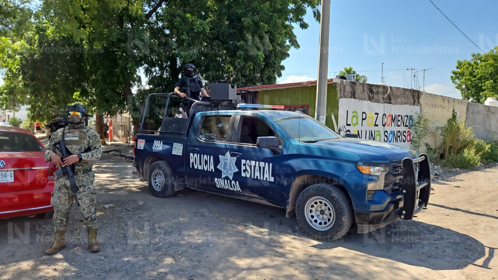Policía Estatal resguarda zona de ataque a balazos en el fraccionamiento Santa Rocío, Culiacán