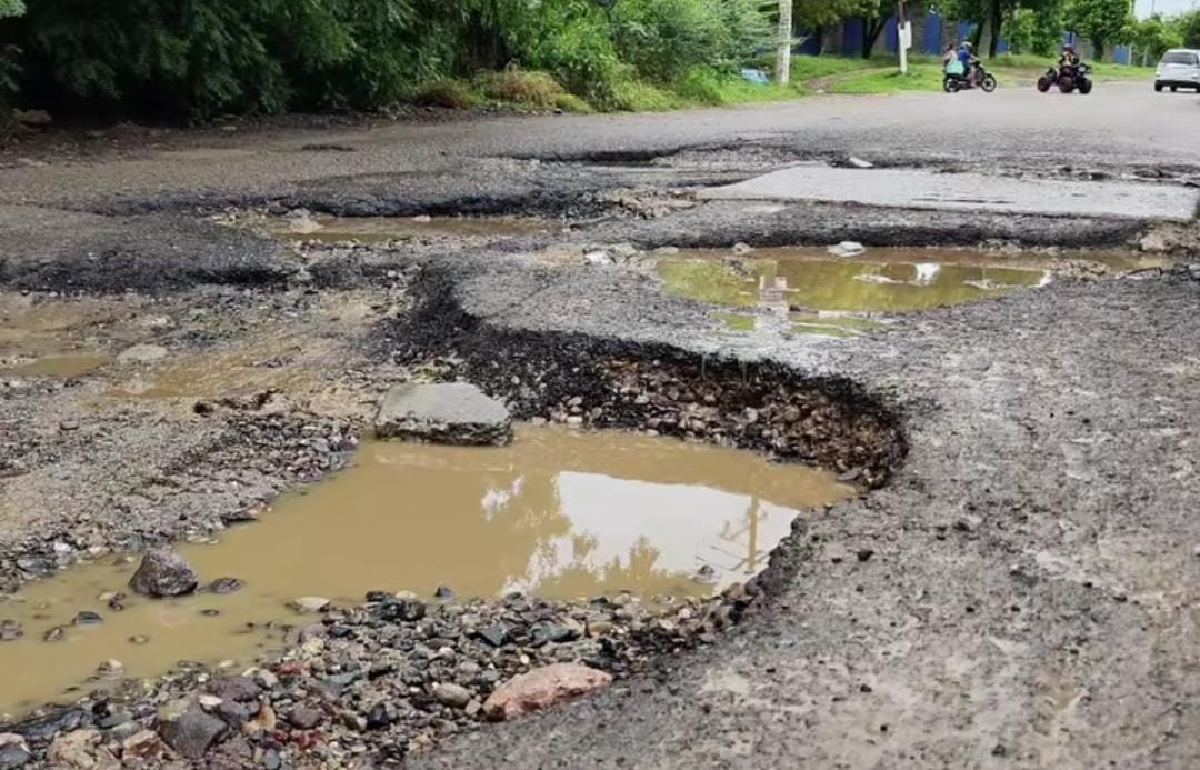 Bache en calle de Mazatlán, Sinaloa