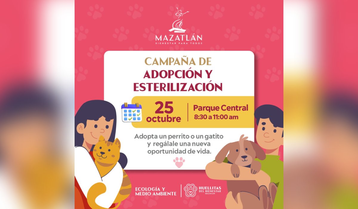 Campaña de adopción y esterilización de "Huellitas del Bienestar" en Mazatlán, Sinaloa