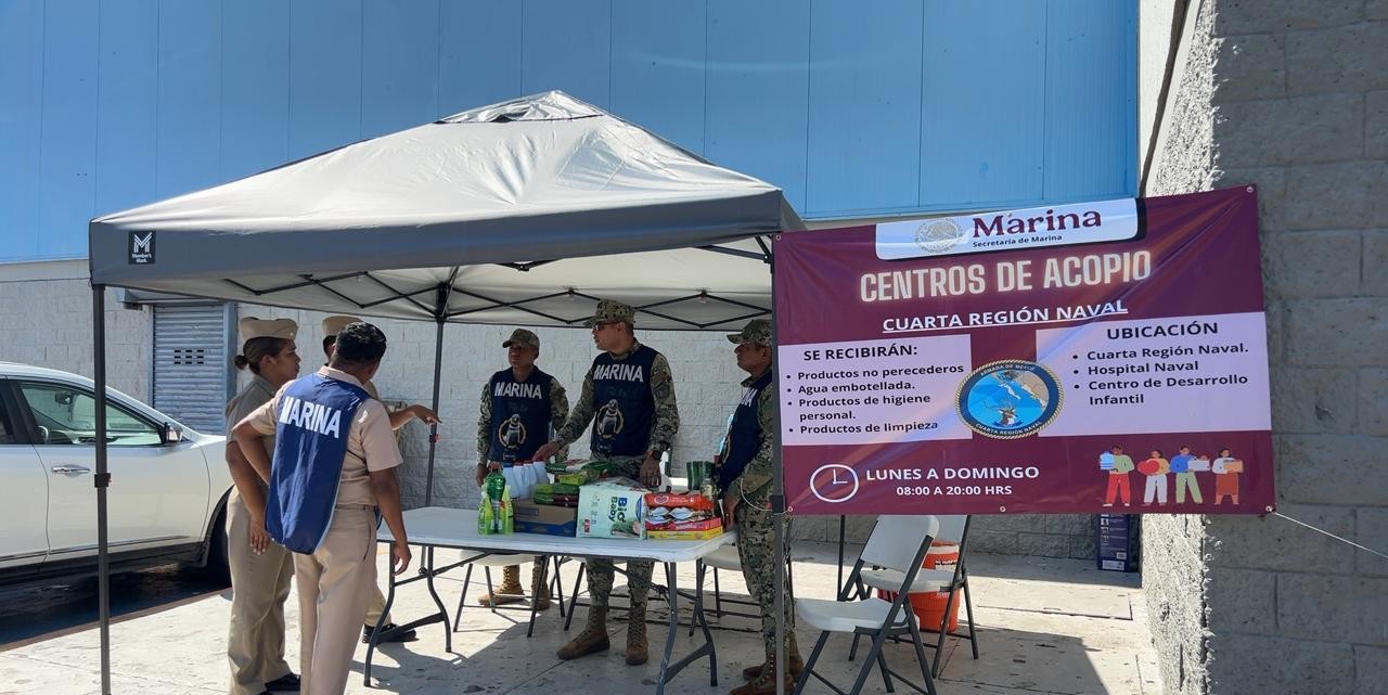 Centro de acopio en Mazatlán para damnificados en Veracruz
