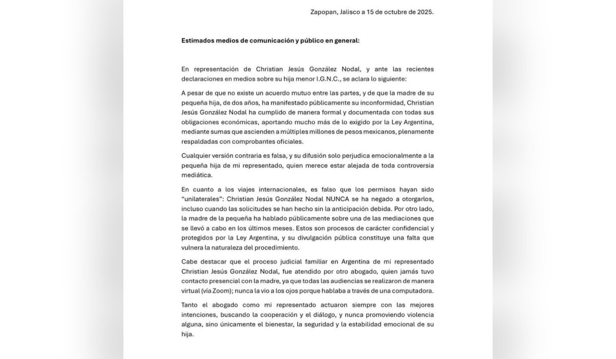 Comunicado de Christian Nodal