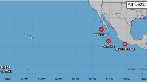 ¡Empieza a formarse! Surge la Depresión Tropical Diecisiete-E que daría lugar a la tormenta tropical ‘Raymond’ en el Pacífico