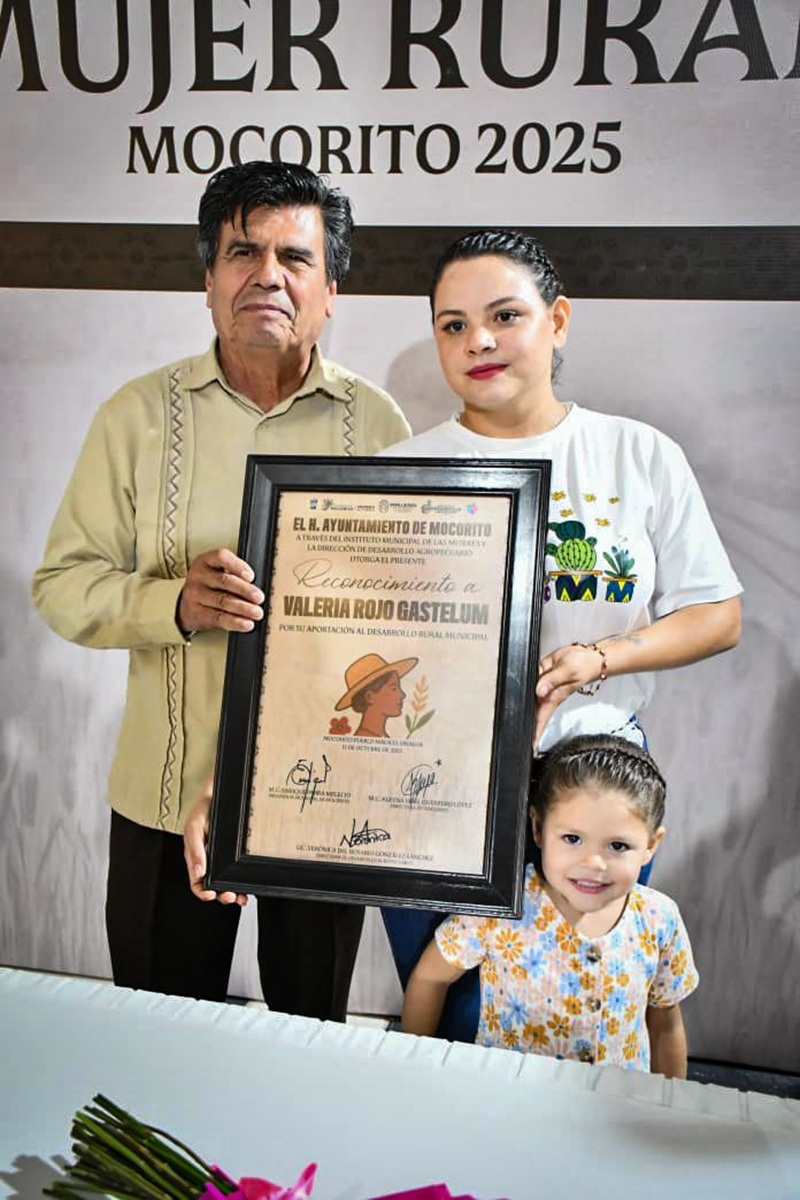 Valeria Rojo ganadora de premio Mujer Rural en Mocorito