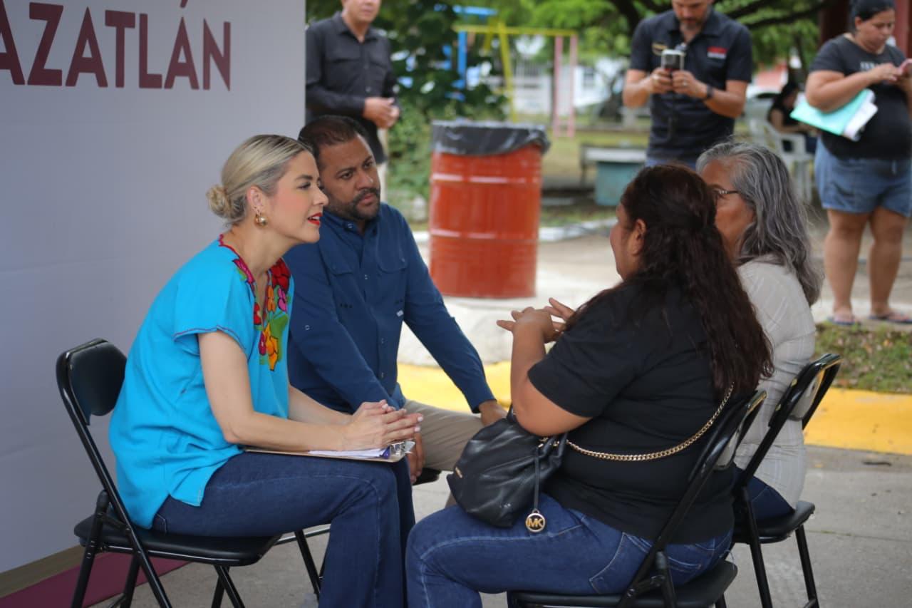 Estrella Palacios en jornada de "Contigo Mazatlán" en Chulavista