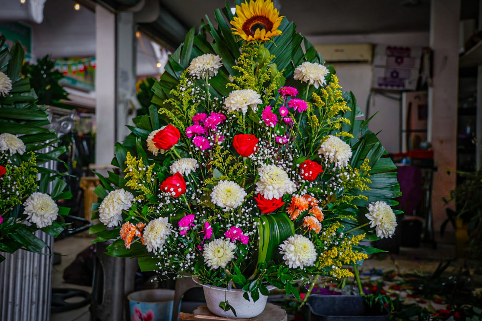 Venta de flores para el Día de Muertos