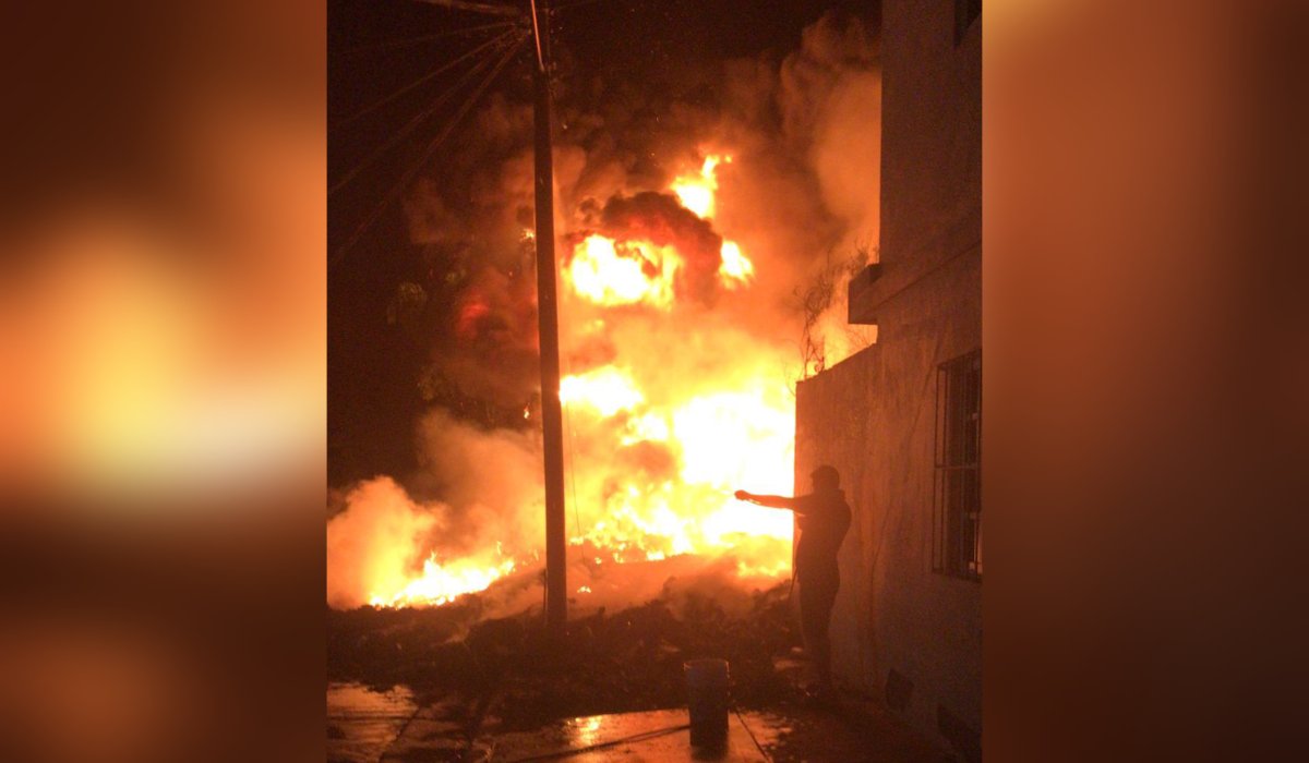 Incendio en la colonia Estrella de Ahome, Sinaloa