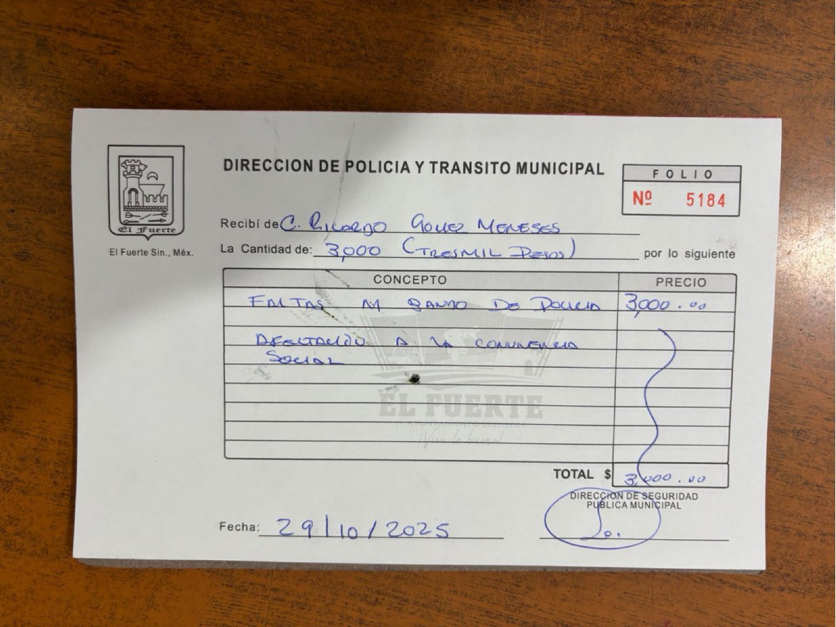 boleta de infracción