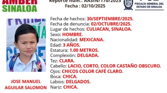 Piden ayuda para dar localizar al niño José Manuel, desapareció en la López Mateos, en Culiacán, Sinaloa
