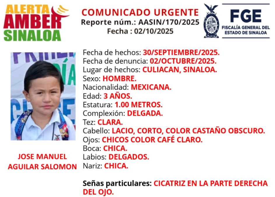 Alerta Amber para localizar a José Manuel