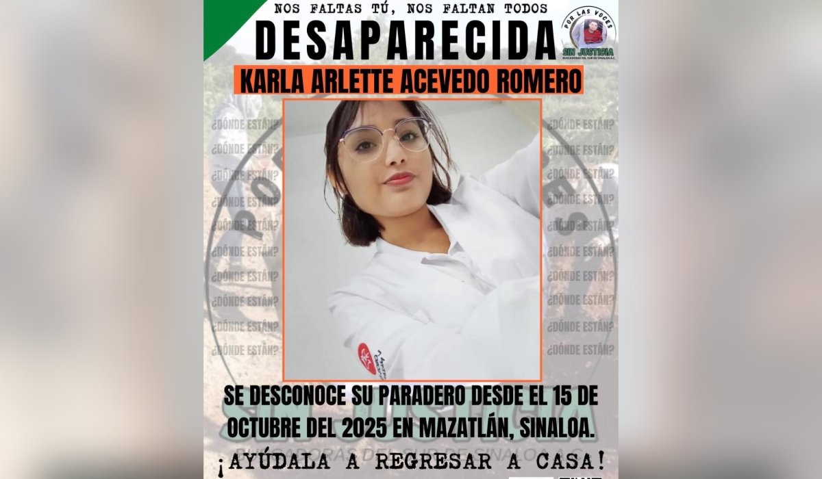 Karla Arlette Acevedo Romero, desaparecida en Mazatlán, Sinaloa