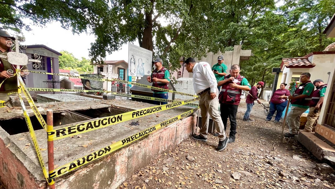 Protección Civil Culiacán señaliza áreas de riesgo en panteones