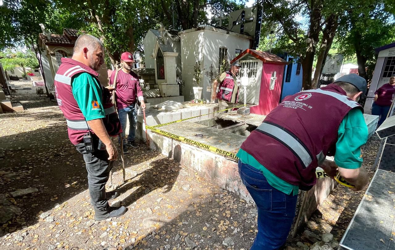 Protección Civil Culiacán señaliza áreas de riesgo en panteones