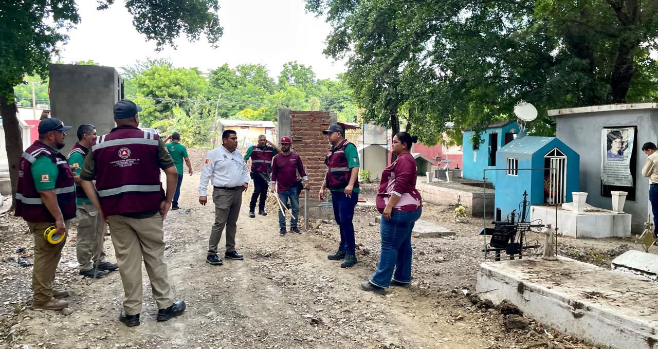Protección Civil Culiacán señaliza áreas de riesgo en panteones