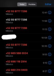 Llamadas de extorsión a teléfono celular 