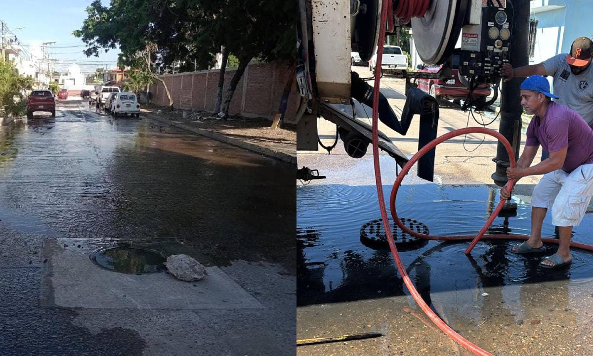 Lluvias de este jueves colapsan drenaje en Mazatlán