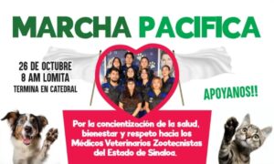Médicos veterinarios de Culiacán saldrán a marchar