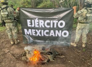 Objetos ilícitos asegurados en Concordia, Sinaloa