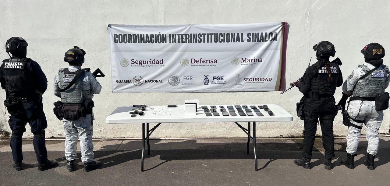 Objetos ilícitos decomisados en el penal de Aguaruto, Culiacán, Sin.